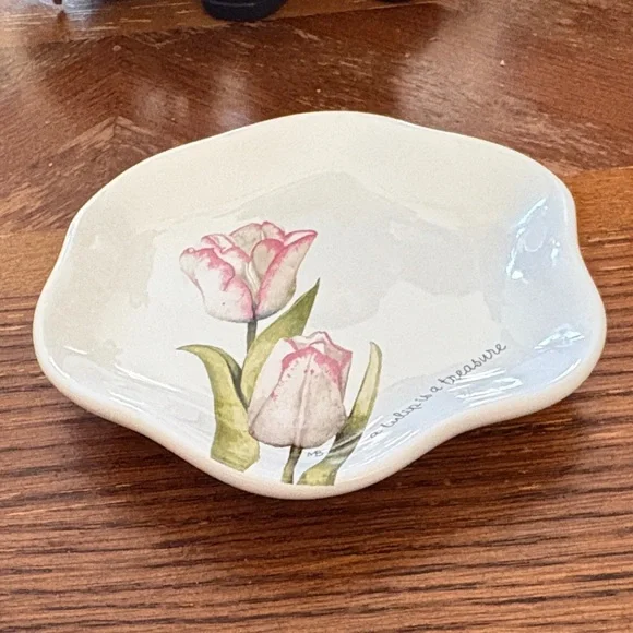 Demdaco Nature's Journey White Trinket Dish - Picture 3 of 3